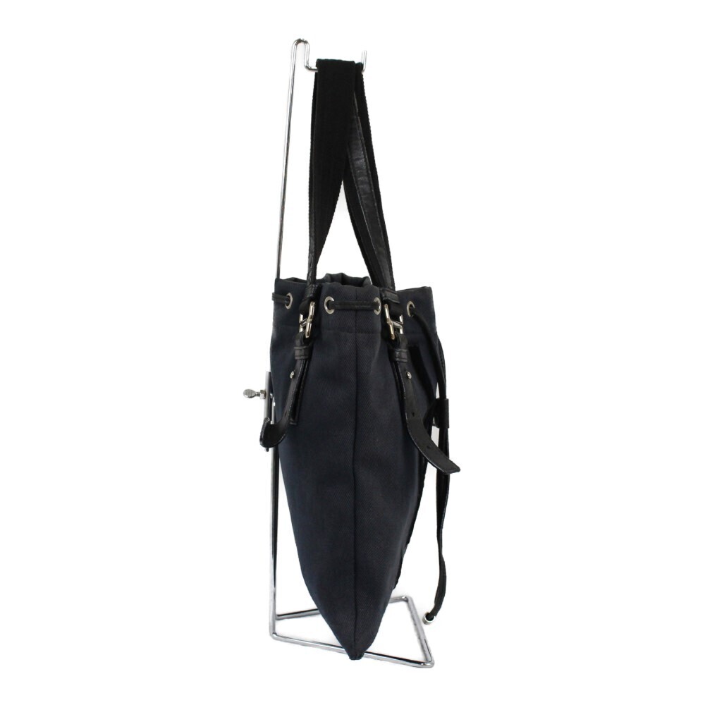 Yves Saint Laurent Kahala Tote Bag Black Canvas handbag classic YSL logo - Picture 3 of 7